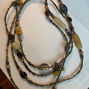 Silpada stone and bead necklace